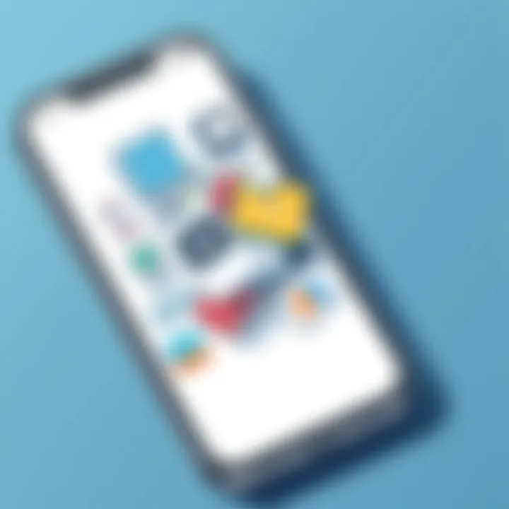 Visual representation of digital clutter management on a smartphone