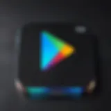 Illustration of Google Play logo with installation elements