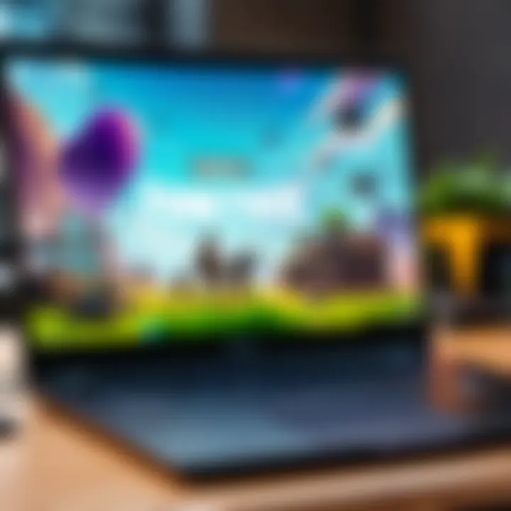 Laptop displaying Fortnite installation screen