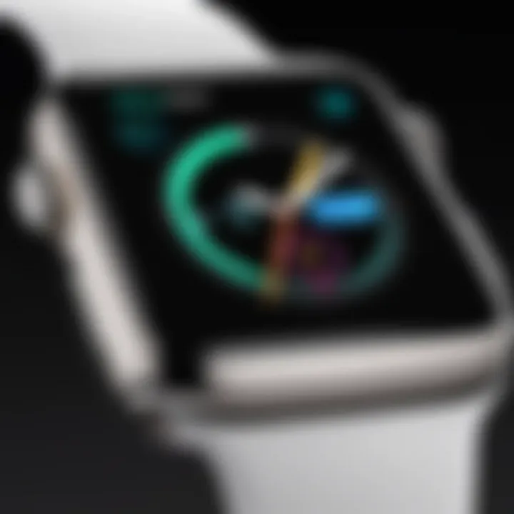 Close-up of Apple Watch features and interface