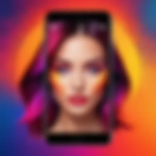 Elegant photo filter interface showcasing vibrant effects