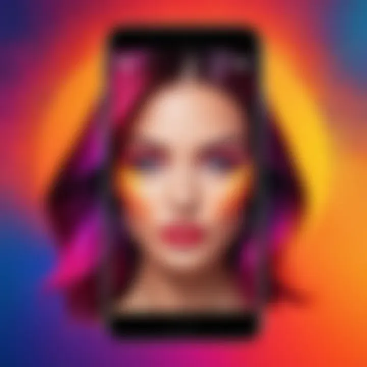 Elegant photo filter interface showcasing vibrant effects