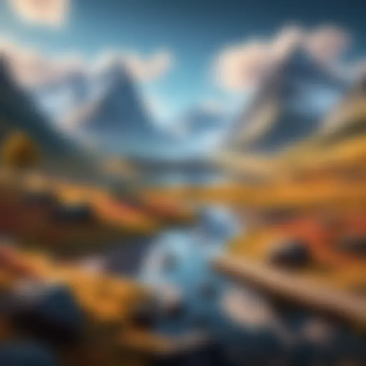 A visually stunning landscape from an adventure game on Apple