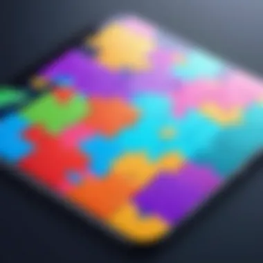 Puzzle game interface highlighting colorful and challenging levels.