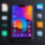 A vibrant Android home screen showcasing various widget apps