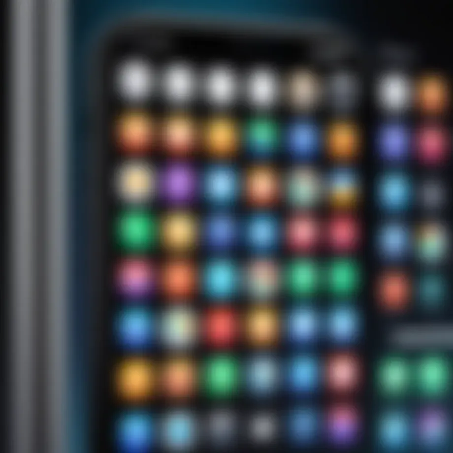 An illustrative representation of an iPhone screen showcasing various app icons
