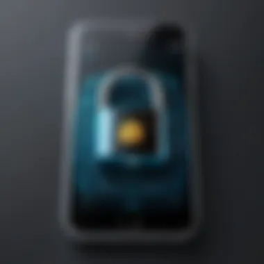 Graphic showing a secure phone with a lock symbol