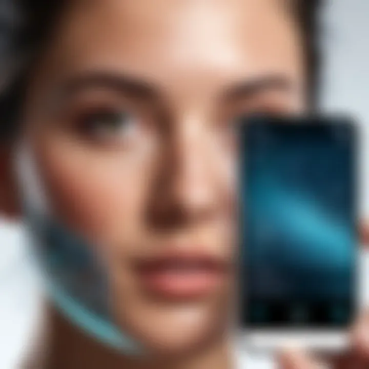 A close-up of a smartphone screen with a detailed view of face pasting techniques.