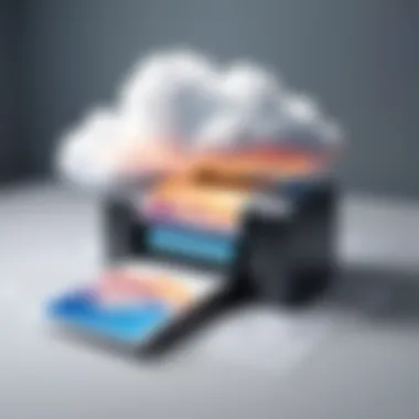 Illustration of cloud printing technology in action