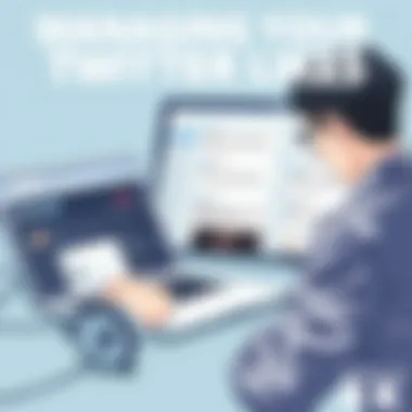 Person using a laptop to manage Twitter likes