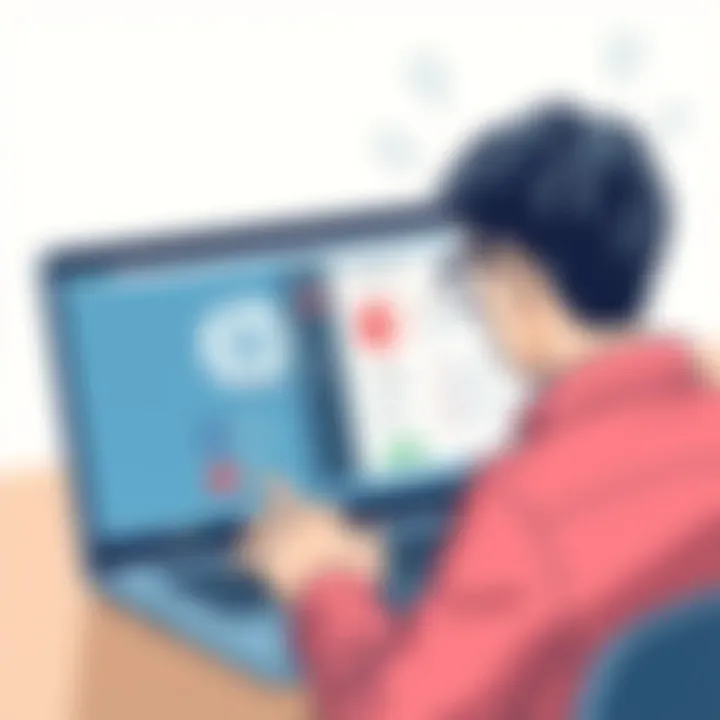 Navigating HP Support Resources on Chromebook User navigating HP support resources on a Chromebook