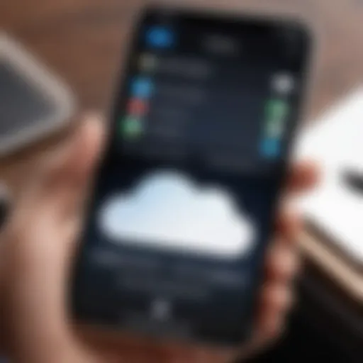 iPhone screen showcasing iCloud settings