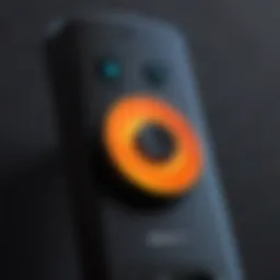Fire TV remote with reset button highlighted