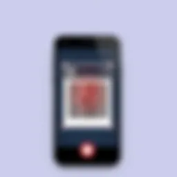 Smartphone displaying UPC code scanning