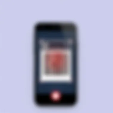 Smartphone displaying UPC code scanning