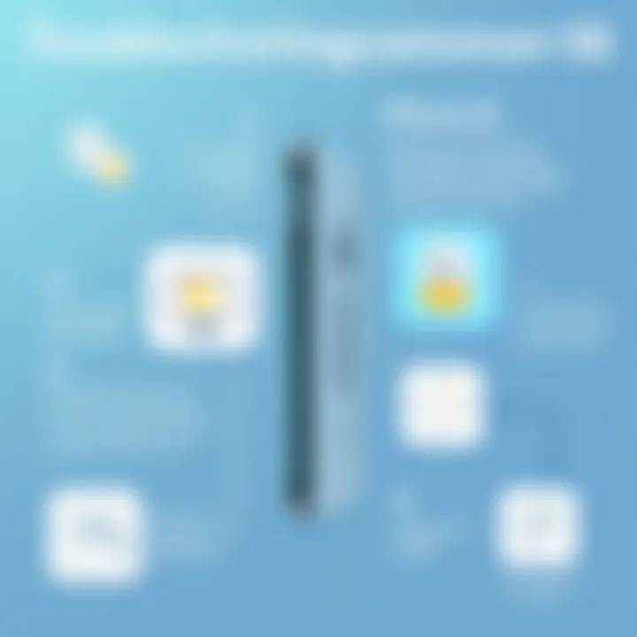 Visual representation of troubleshooting methods for common iPhone SE issues.
