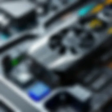 High-Performance Graphics Card Detailed close-up of a modern high-performance graphics card