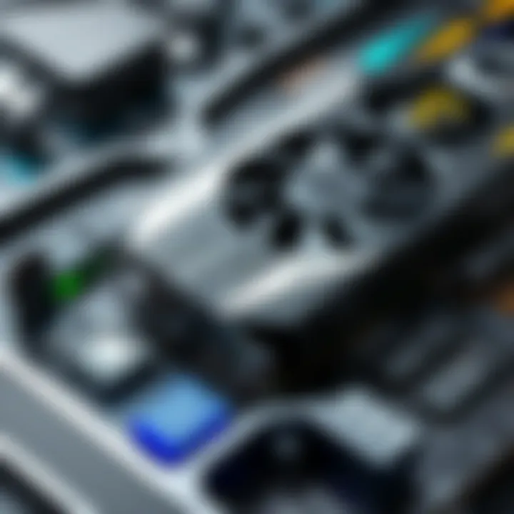 High-Performance Graphics Card Detailed close-up of a modern high-performance graphics card