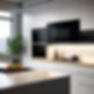 Alexa Microwave in a Modern Kitchen Illustration of the Alexa Microwave integrated into a modern kitchen setting