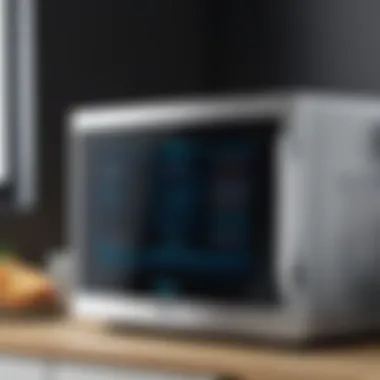 User interacting with the Alexa Microwave using voice commands