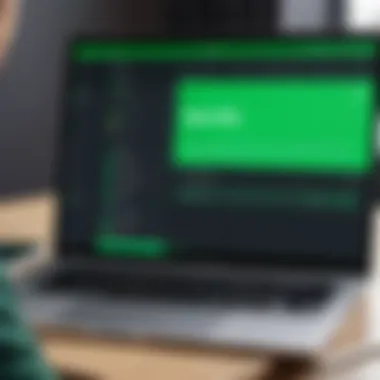 A user navigating the Spotify website on a laptop