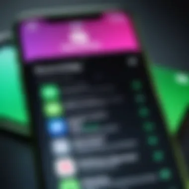 A close-up of a smartphone displaying the Spotify app