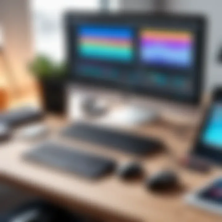 Creative video editing tools displayed on a workspace