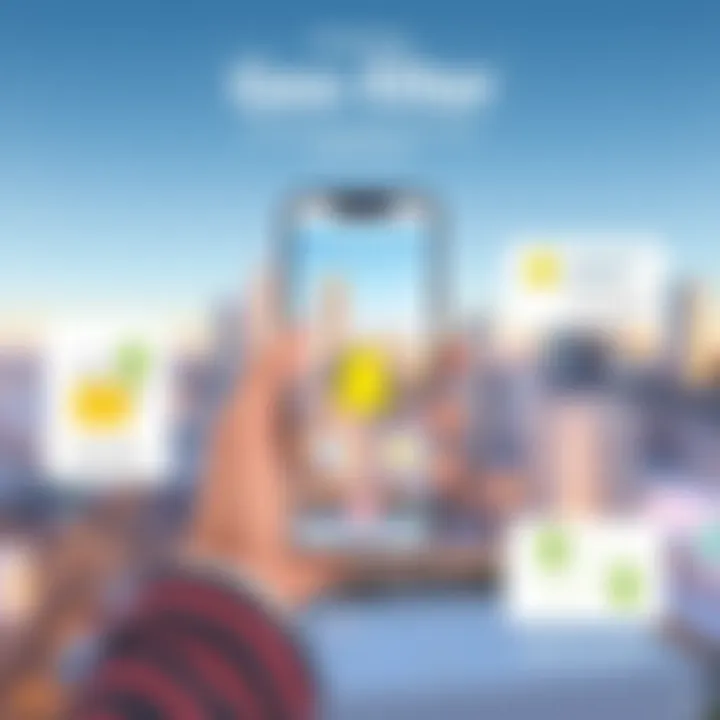 An illustration demonstrating the application process for geo-filters