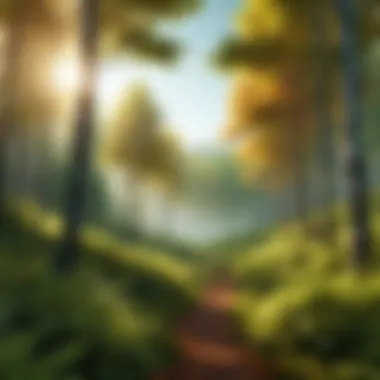 Mesmerizing Forest Animation A mesmerizing forest landscape with leaves rustling in the wind.
