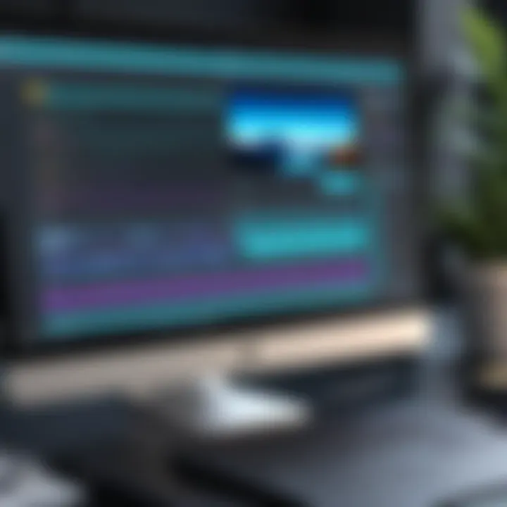A laptop with editing software open, showcasing post-production