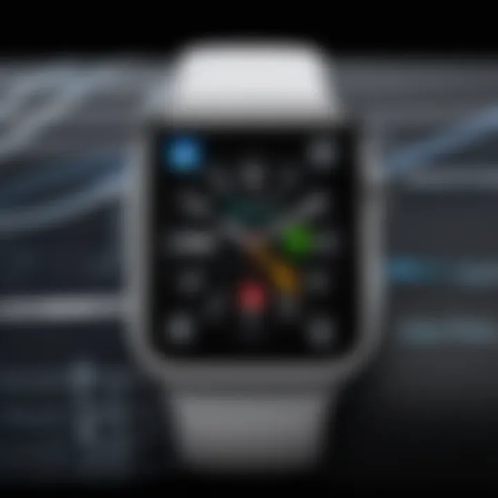 Navigational app interface shown on an Apple Watch