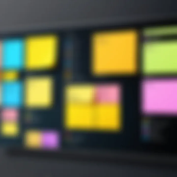 Comparison chart highlighting features of different sticky note apps for Windows.