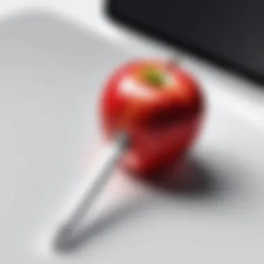 Close-up of Apple Pencil on digital art