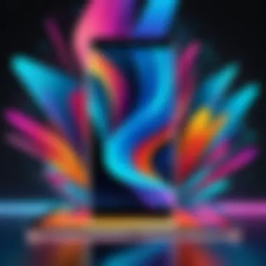 A vibrant display showcasing an array of dynamic wallpapers on a smartphone screen.