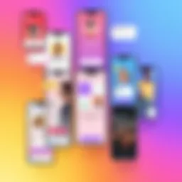 Diverse dating app interfaces showcasing various features