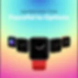 Vibrant display of Apple Watch Series 7 faces showcasing customization options
