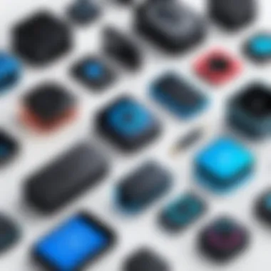 Different types of Bluetooth music storage devices displayed
