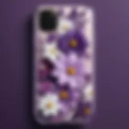 Elegant floral design case for purple iPhone 11