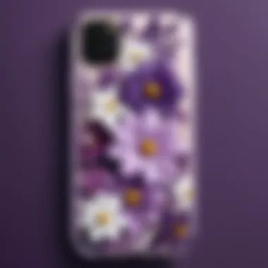 Elegant floral design case for purple iPhone 11