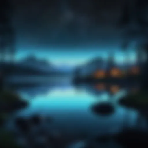 Aesthetic dark live wallpaper showcasing a serene night landscape