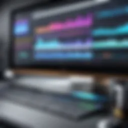 A sleek interface of a video editing software displaying timeline and editing tools