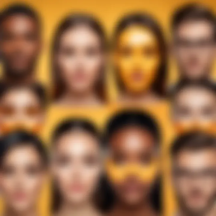 An illustration of various face filters available in video applications.