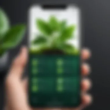 A smartphone displaying a plant identification app in use