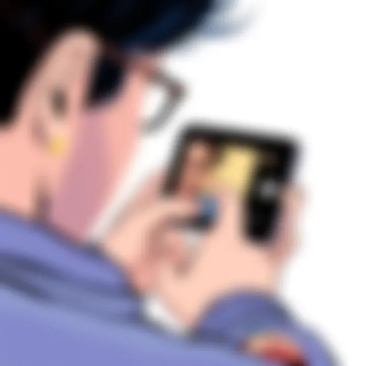 User engaging with a mobile editing application