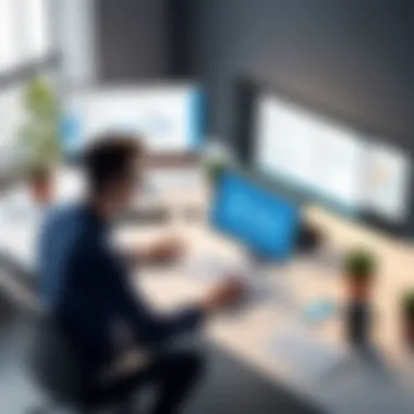 Enhanced Productivity Workspace A user navigating a digital workspace with enhanced productivity tools visible