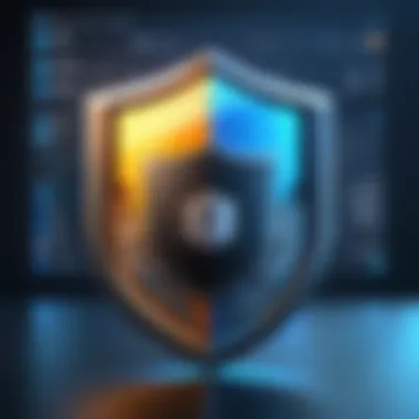 Online Security Shield A shield symbolizing online security and protection in a digital context