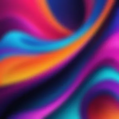 An abstract design featuring vibrant colors and dynamic patterns as an iOS live wallpaper