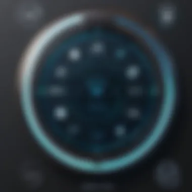 Customizable Lock Screen Interface A close-up view of a customizable lock screen interface with various widgets.