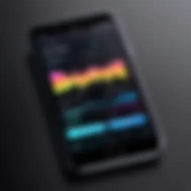 A smartphone displaying a popular music streaming app interface