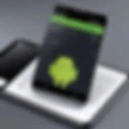 Illustration of an Android device displaying a print option